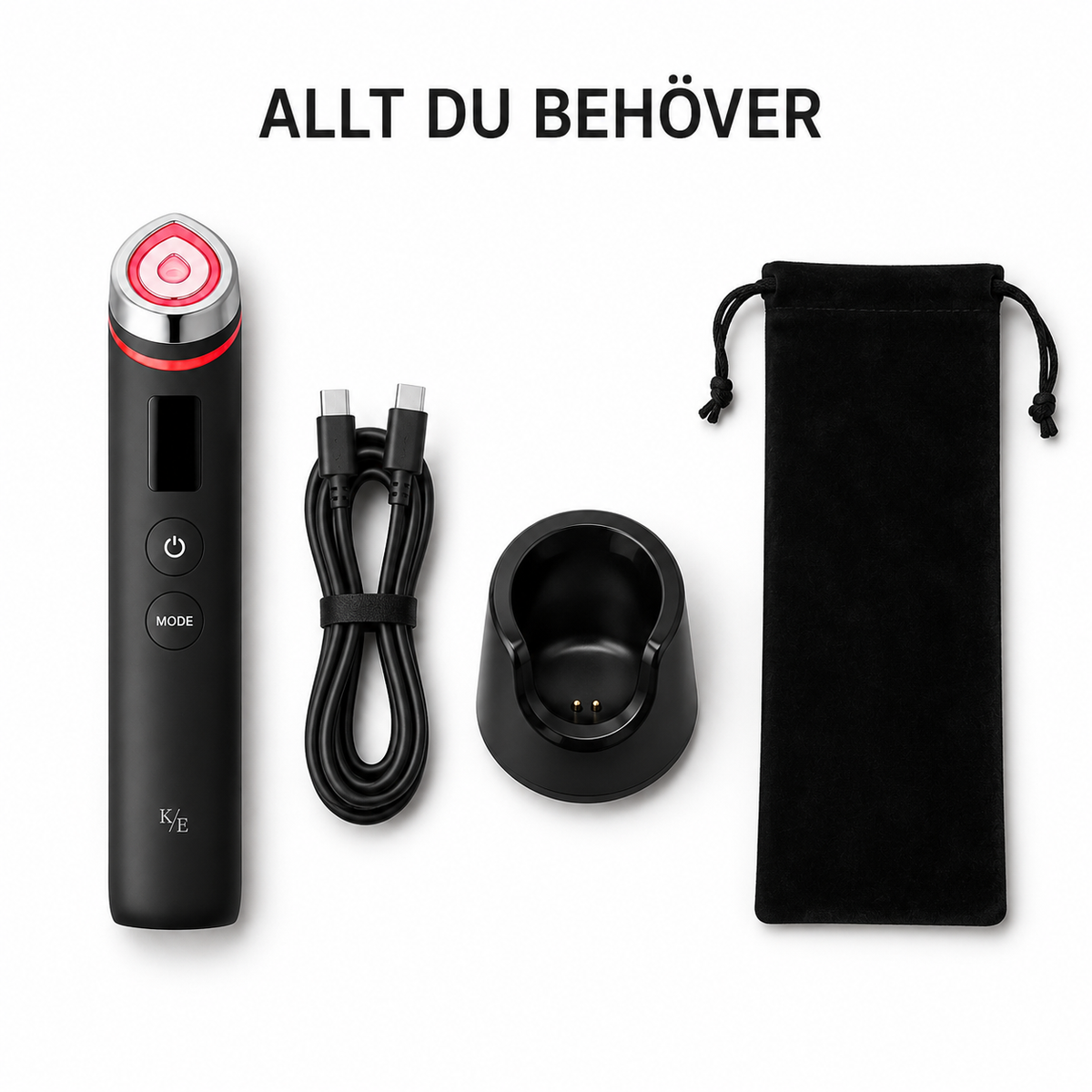 Innehåll i förpackningen med USB-C-kabel