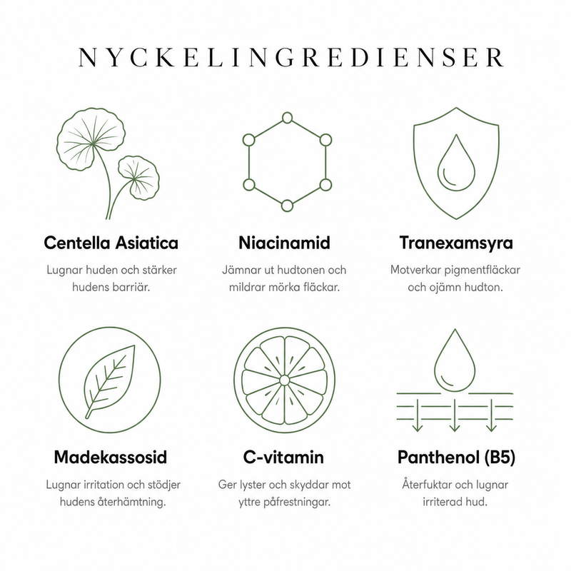 Nyckelingredienser i den ljusgivande ampullen