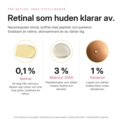 Retinal 0,1 % Uppstramande Serum, nyckelingredienser