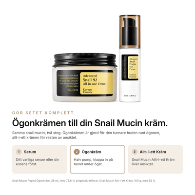 Snail Mucin Peptid Ögonkräm, fördelar