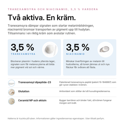 TXA Pigmentkräm, nyckelingredienser
