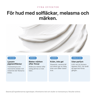 TXA Pigmentkräm, fördelar